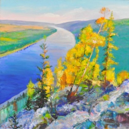 Painting for sale online - Above the expanse of the Lena River