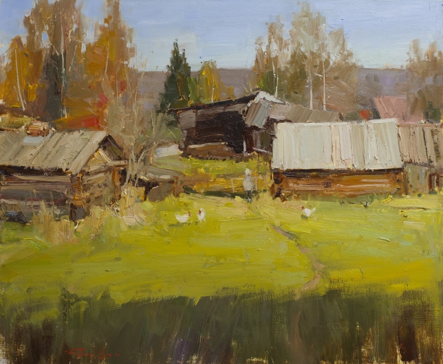 Painting for sale online - Sunny sketch in the village