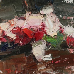 Painting for sale online - Red and white bouquet