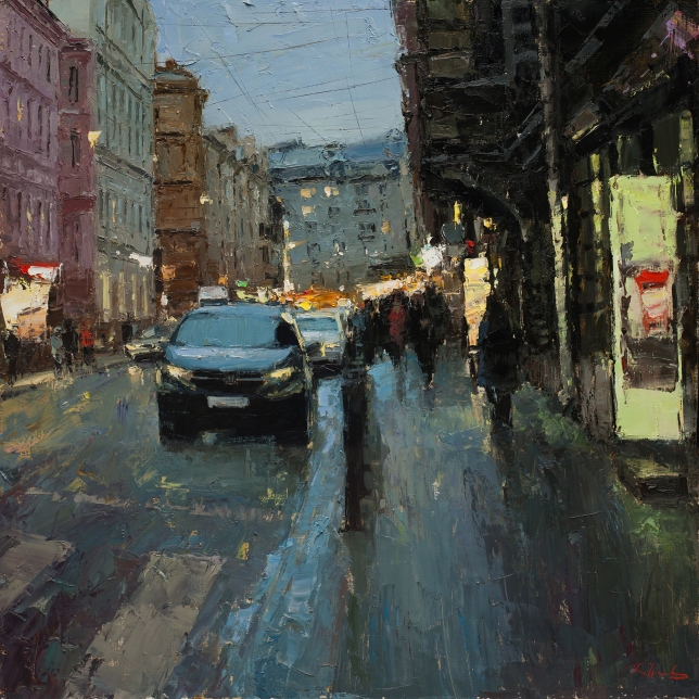 Painting for sale online - Evening lane