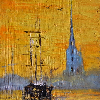 Painting for sale online - Sunset over the Peter and Paul Fortress