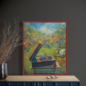 Painting for sale online - Making music in the garden