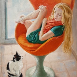 Painting for sale online - Orange chair