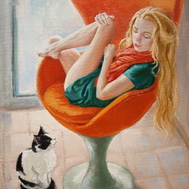 Painting for sale online - Orange chair