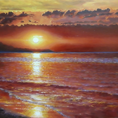 Painting for sale online - The All-seeing eye of the crimson sunset