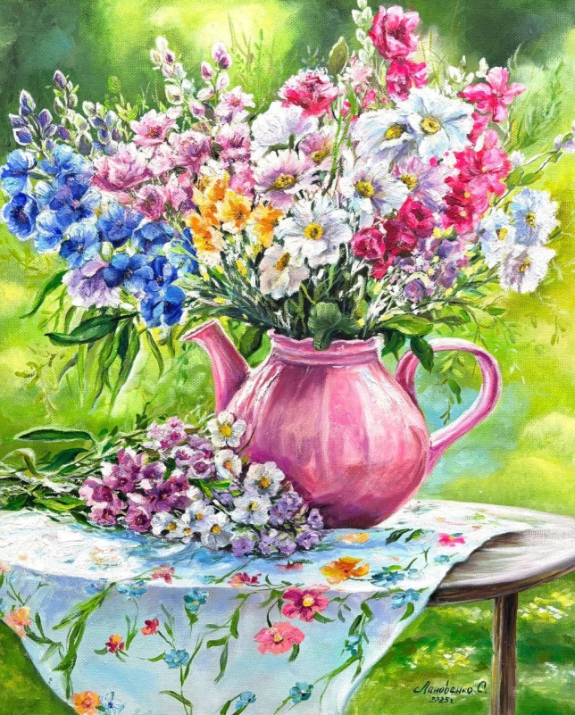 Painting for sale online - Summer in a pink jug