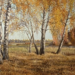 Painting for sale online - Autumn birches 