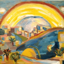 Painting for sale online - Rainbow over Palestine