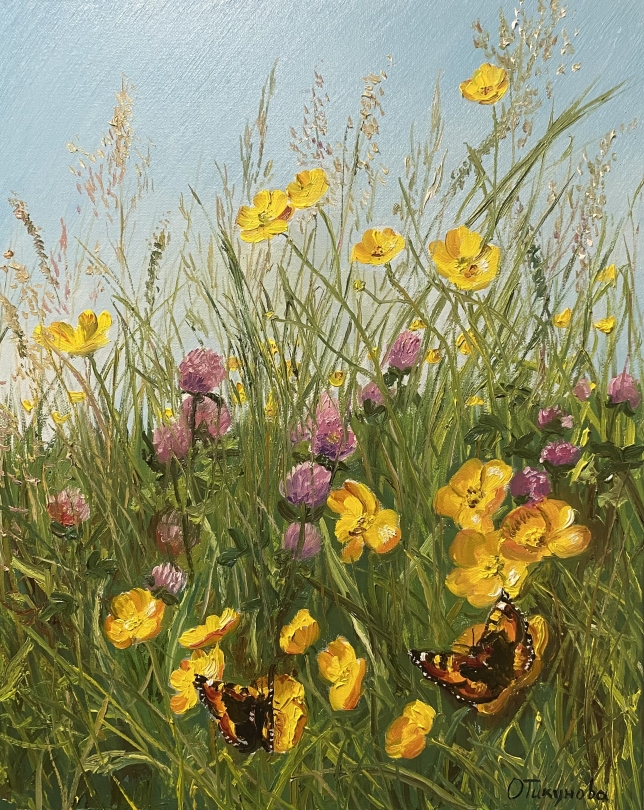 Painting for sale online - Buttercups-flowers