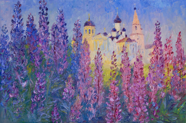 Painting for sale online - Вечерняя обитель Люпины