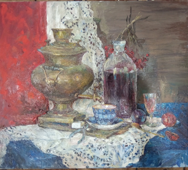 Painting for sale online - Still life with a samovar