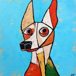 Painting for sale online - Cubist dog