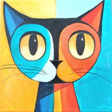 Painting for sale online - Abstract Cat Portrait