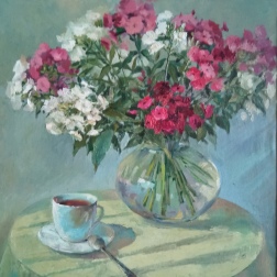 Painting for sale online - Чай с флоксами