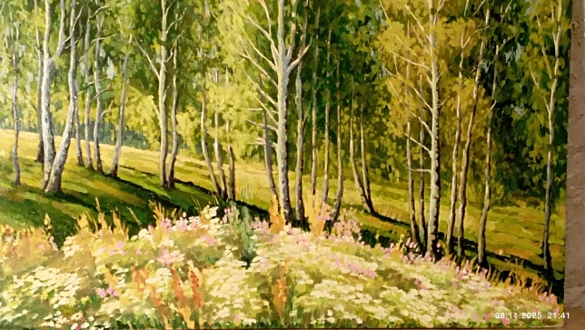 Painting for sale online - Берёзы, освещённые солнцем 