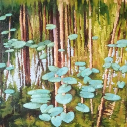 Painting for sale online - Отражение, кувшинки 