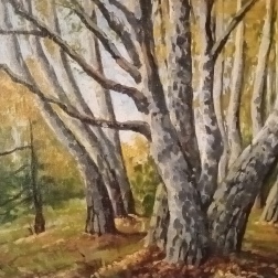 Painting for sale online - Берёзки на опушке, осень 