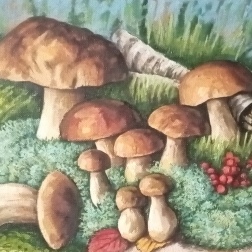 Painting for sale online - Грибы, белые 