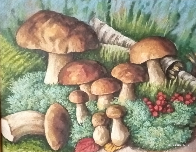 Painting for sale online - Грибы, белые 