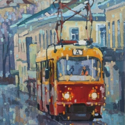 Painting for sale online - Annushka in the wet twilight