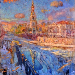 Painting for sale online - Весенний Вечер  У Никольского собора