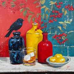 Painting for sale online - Rowan and jackdaw