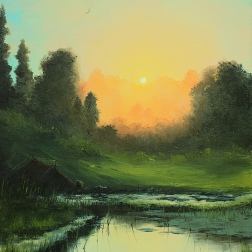 Painting for sale online - Paradise in a hut