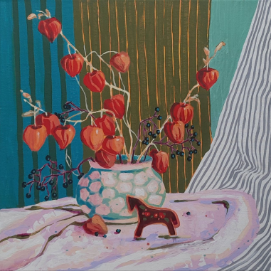 Painting for sale online - Still life with physalis and a horse