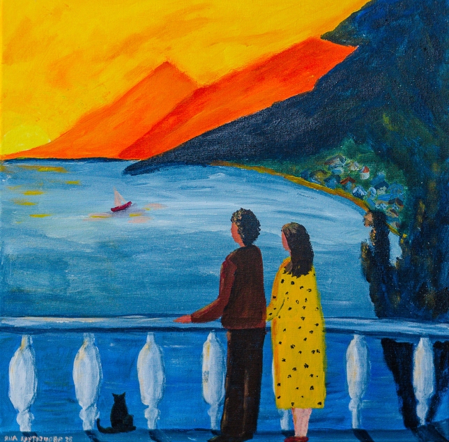 Painting for sale online - Two at Sunset