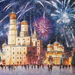 Painting for sale online - Fireworks blossomed in the sky