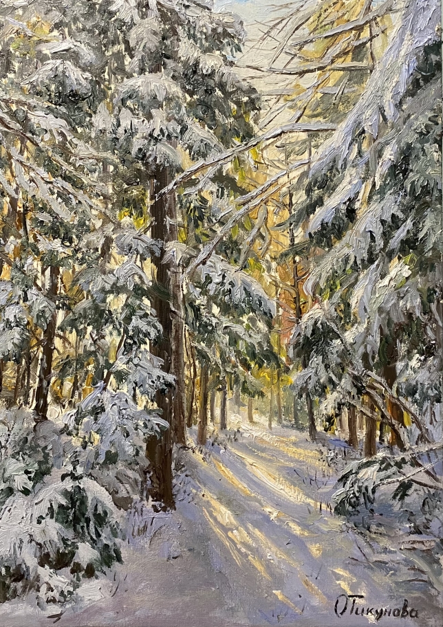 Painting for sale online - In the winter forest