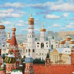 Painting for sale online - Moscow Kremlin under a blanket of snow