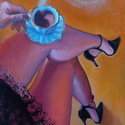 Painting for sale online - Кофе на коленке
