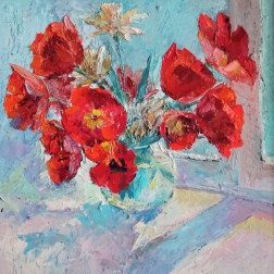 Painting for sale online - Red Tulips