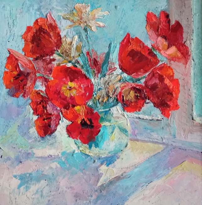 Painting for sale online - Красные Тюльпаны 