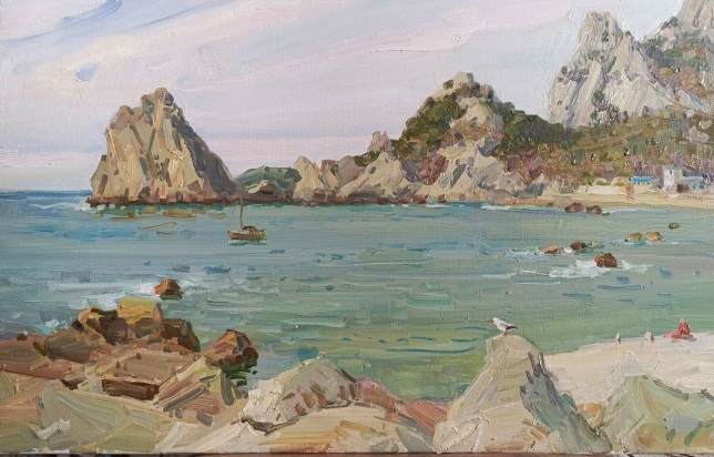 Painting for sale online - Crimea, Beach in Simeiz