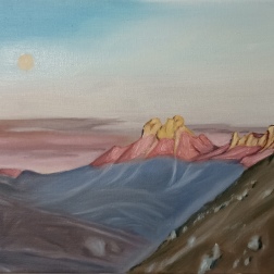 Painting for sale online - Rocky ridge at dawn