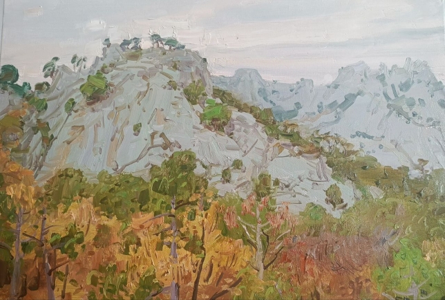 Painting for sale online - Crimean Mountains in November