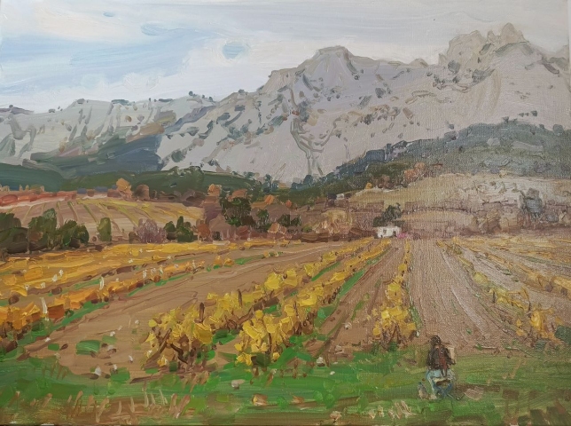 Painting for sale online - Crimea Vineyards in the foothills of Ai-Petri