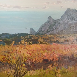 Painting for sale online - Crimea Simeiz, Golden Vineyards, Mount Koshka