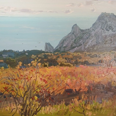 Painting for sale online - Crimea Simeiz, Golden Vineyards, Mount Koshka