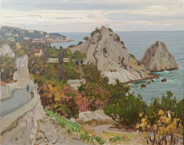Painting for sale online - Crimea Simeiz, View of Diva and Panea, in November