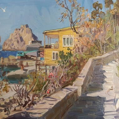 Painting for sale online - Crimea, Simeiz with a view of Diva Rock