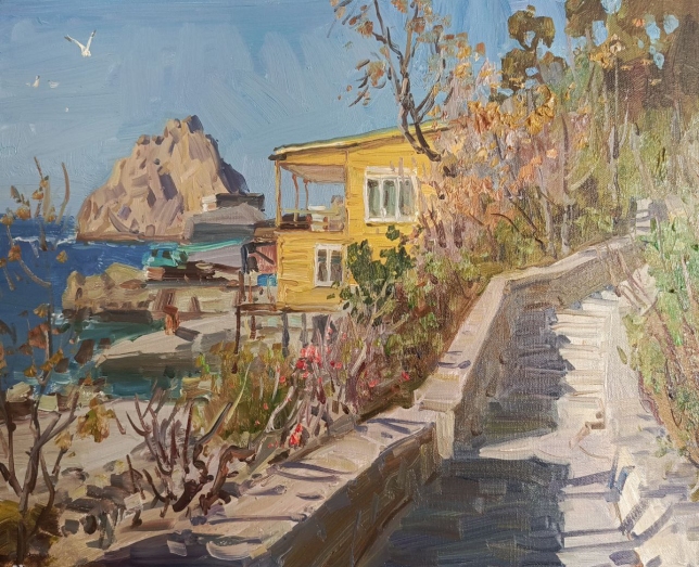 Painting for sale online - Crimea, Simeiz with a view of Diva Rock