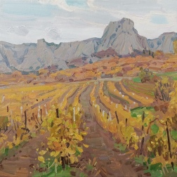 Painting for sale online - Crimea, Autumn vineyards in Katsiveli