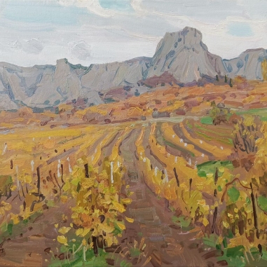 Painting for sale online - Crimea, Autumn vineyards in Katsiveli