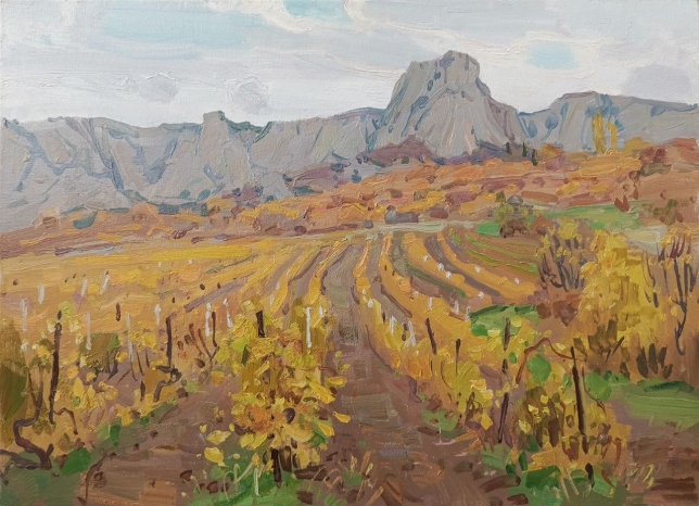 Painting for sale online - Crimea, Autumn vineyards in Katsiveli