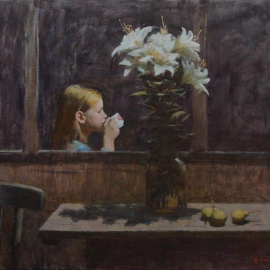 Painting for sale online - Night lilies