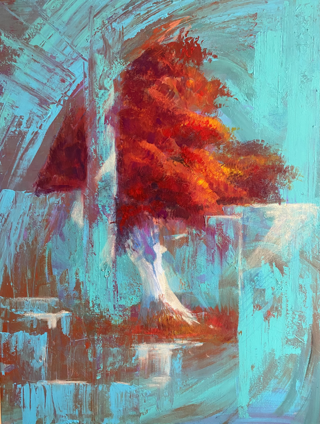 Painting for sale online - Orange leaves