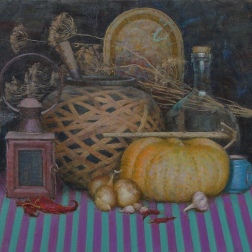 Painting for sale online - On a striped tablecloth